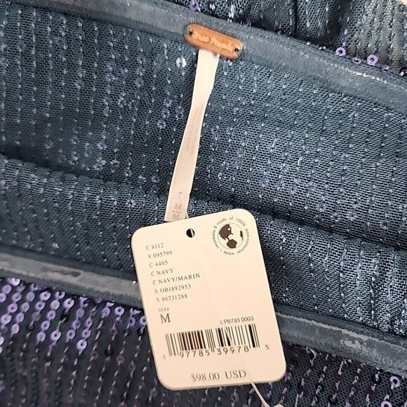 NEW Free People Size Medium Taylor Sequin Asymmetrical Ruffle Tube Top - Picture 6 of 10